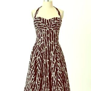 Anthropologie black and white twisted twirls dress
